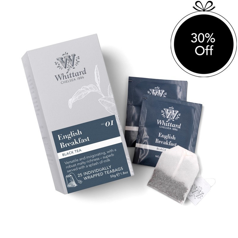 English Breakfast 25 Individually Wrapped Teabags | Whittard of Chelsea